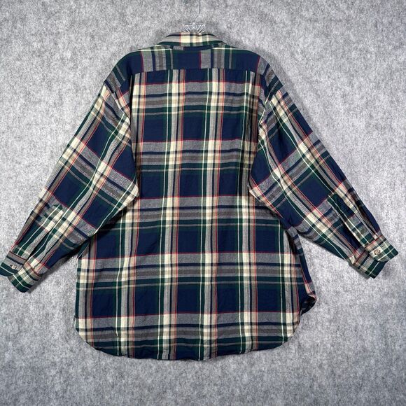 Sir Pendleton Shirt Mens XL Blue Plaid Flawed Sleeves Shrunk And Has 2 Holes - Picture 8 of 10